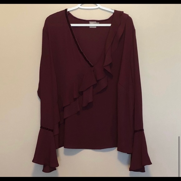 Ruffle Blouse with Velvet Trim - Picture 4 of 5